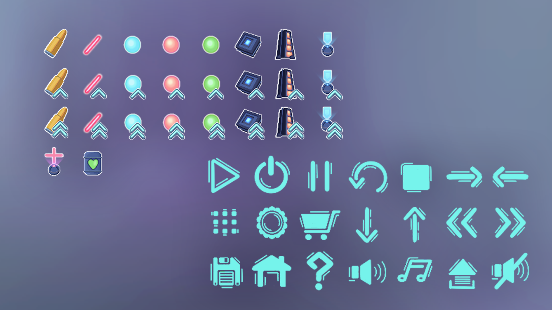 Cyberpunk Neon World GUI and Icons