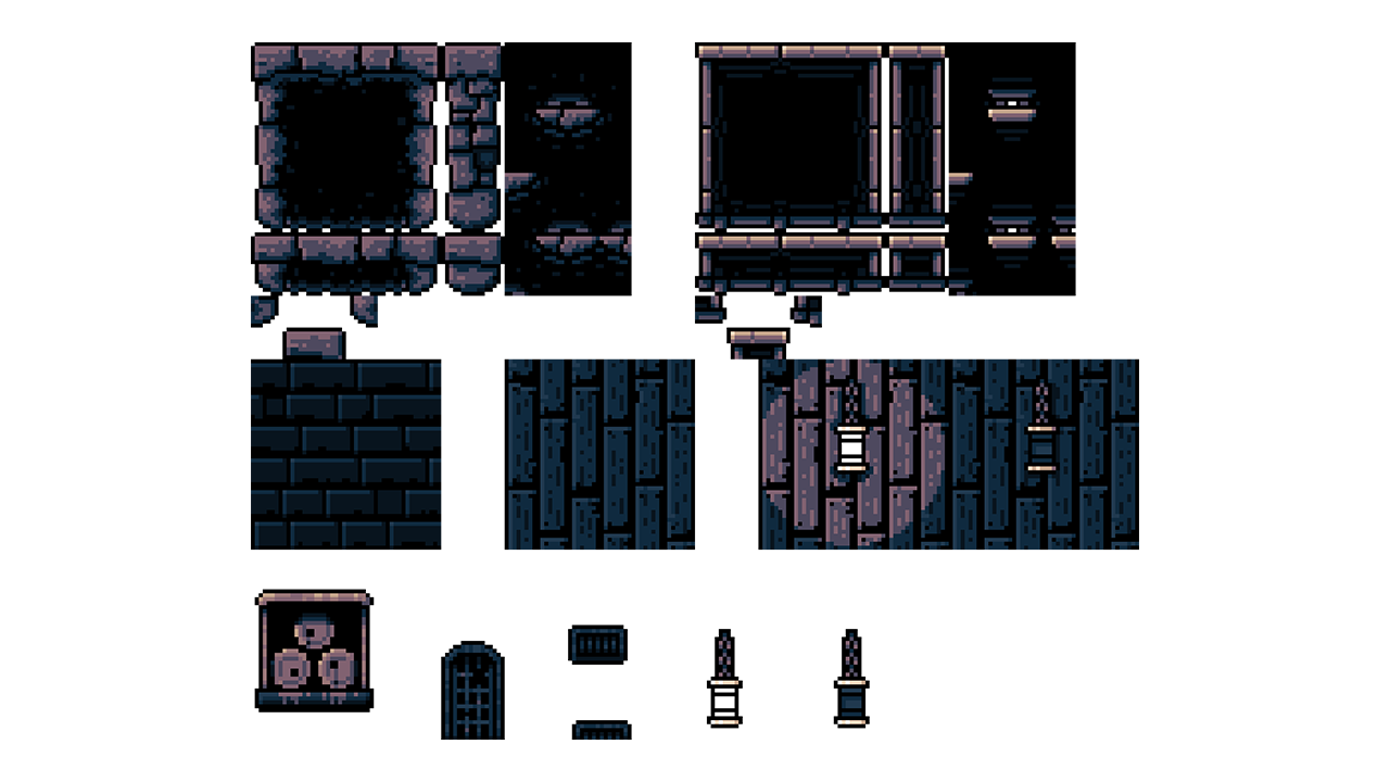 Dungeon Castle Stone and Plank Tilesets