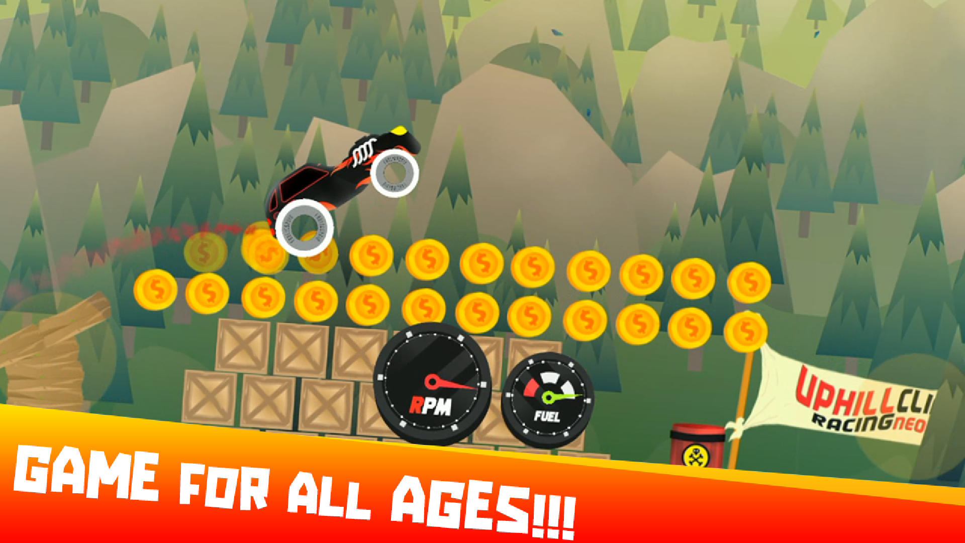 Screenshot of Uphill Climb Racing Neon